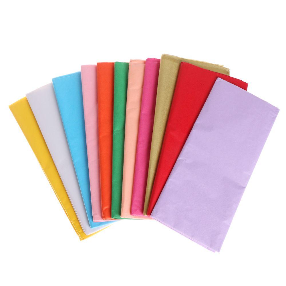 Solighter 10pcs/bag Kertas Tissue Decor Wrapping Packing Kerajinan Scrapbooking