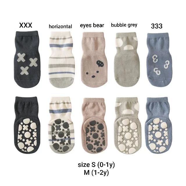 Kaos kaki bayi pendek ada anti slip / Baby socks short