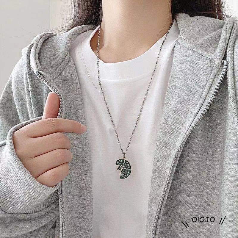 【COD】Starbucks Kalung Rantai Panjang Dengan Liontin Kopi Gaya Hip Hop Untuk Unisex