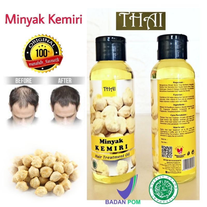 Bisa COD - THAI Minyak Kemiri dan Zaitun 125 ml Original HALAL BPOM - MINYAK RAMBUT ANAK DAN DEWASA