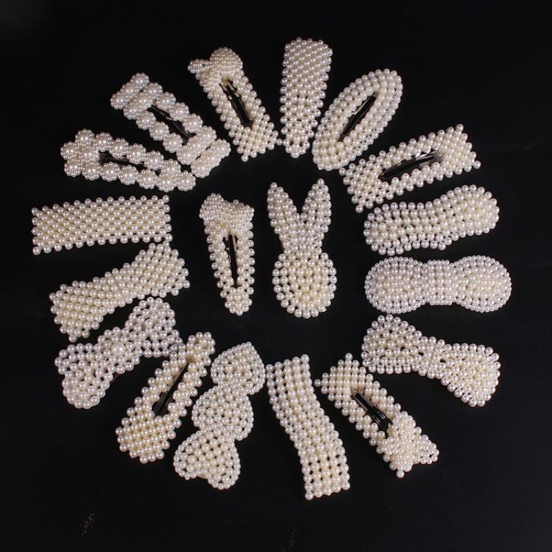 Jepit Mutiara Korea Besar 1 Set isi 10pc Grosir Hair clips hairpins pearl