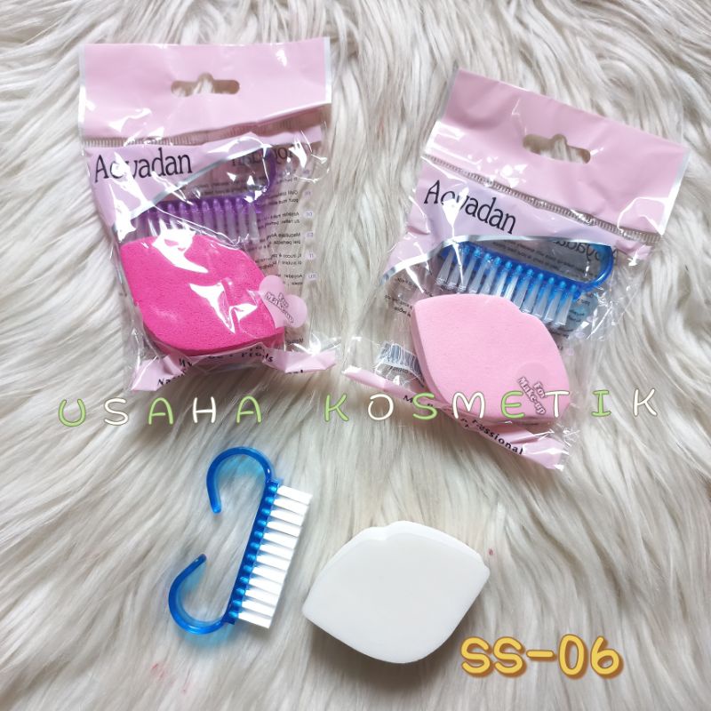 PROMO!! SPON BEDAK+SIKAT PEDICURE/ SPON MAKE UP+SIKAT MENICURE TERMURAH SS-01