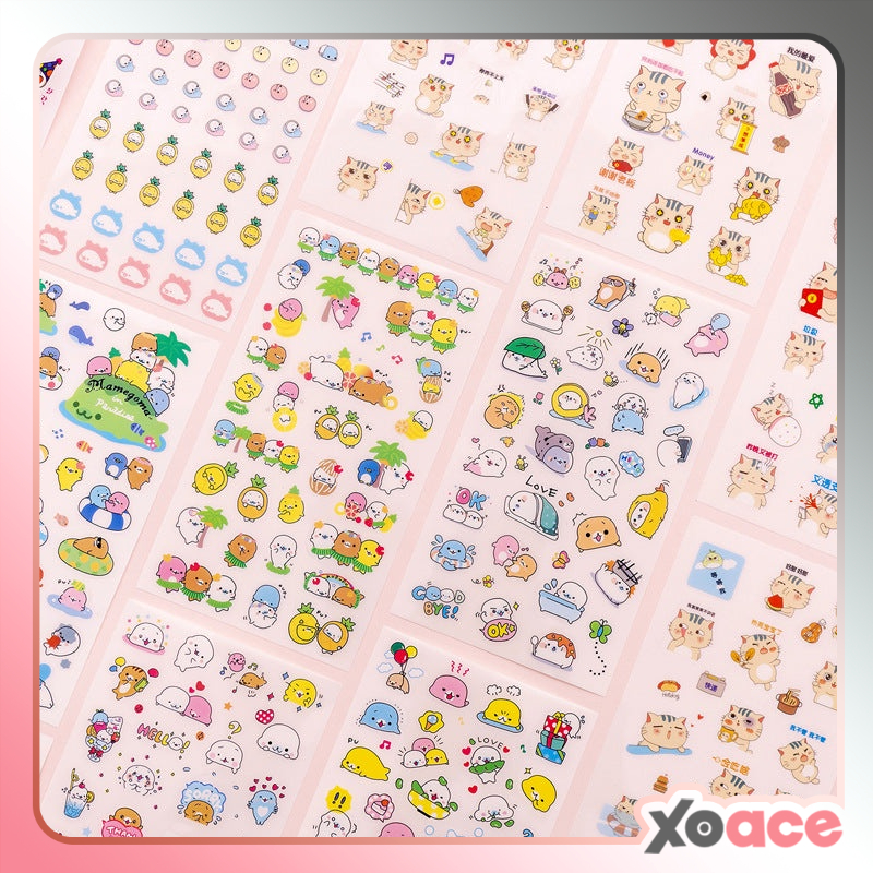 

Stiker Karakter Lucu Transparan Sticker Korean Stationery Set 6 Lembar DCA1074