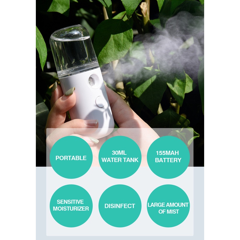 Nano Spray Mini Portable Facial Humidifier Perawatan Wajah Nano Spray Wajah Face Mist Sprayer Pelembab Wajah