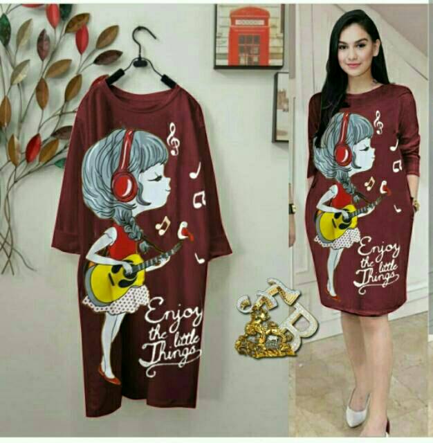 TUNIK MUSIC GIRL FIT TO XL - XXL