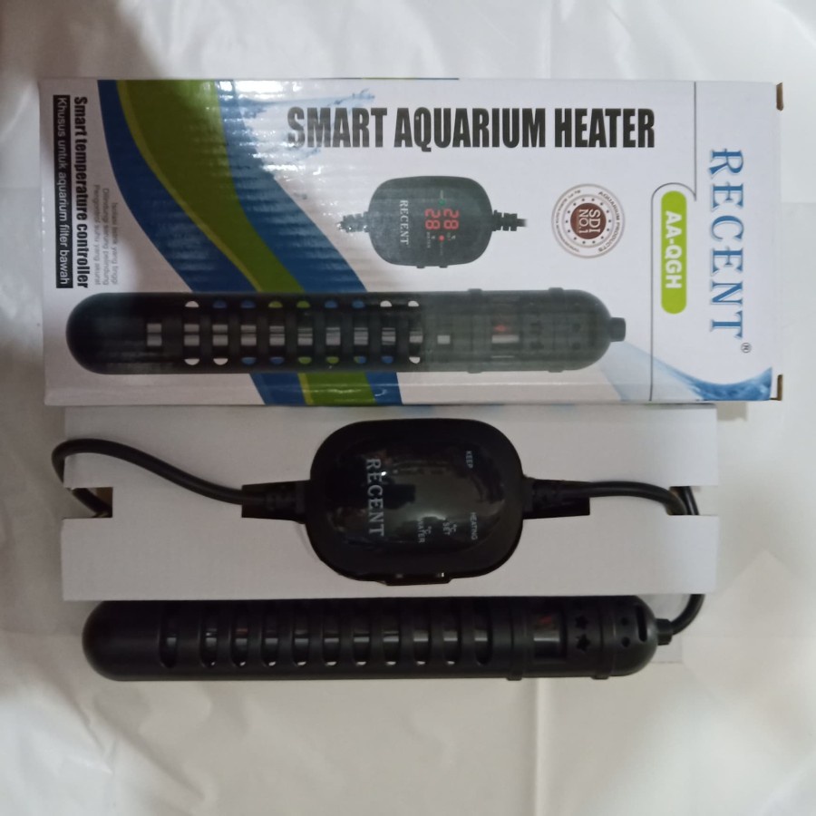 SMART HEATER AQUARIUM KOLAM IKAN RECENT AA QGH 100 , 150 , 200 , 300 , 500 , 1000 , 1200 W WATT STAI