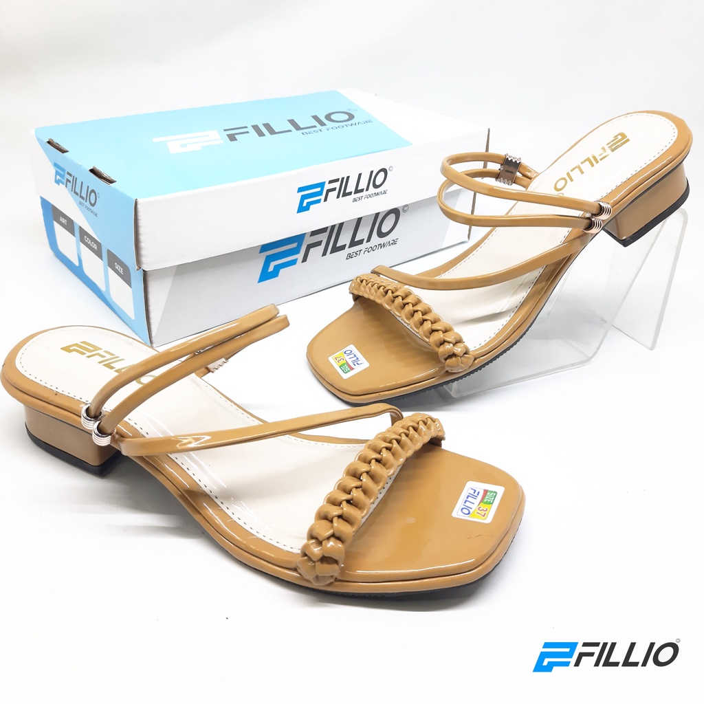 Sandal Heels 3cm Wanita Hak Chunky Fillio K08 Elegan