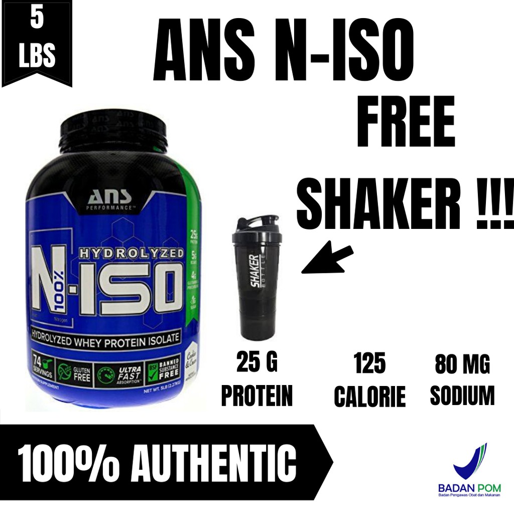 ANS N ISO 5 lbs HYDROLIZED WHEY PROTEIN BPOM RASA TERBAIK
