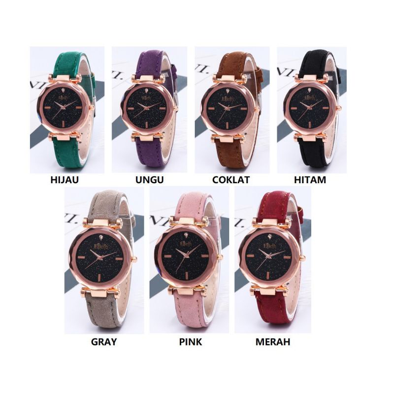 TERLARIS!!! Jam Tangan Wanita Casual Quartz Strap PU Leather Jam Analog Wanita Gaya Retro Jam Tangan Wanita Kecil Minimalis Jam Tangan Wanita Batam Murah