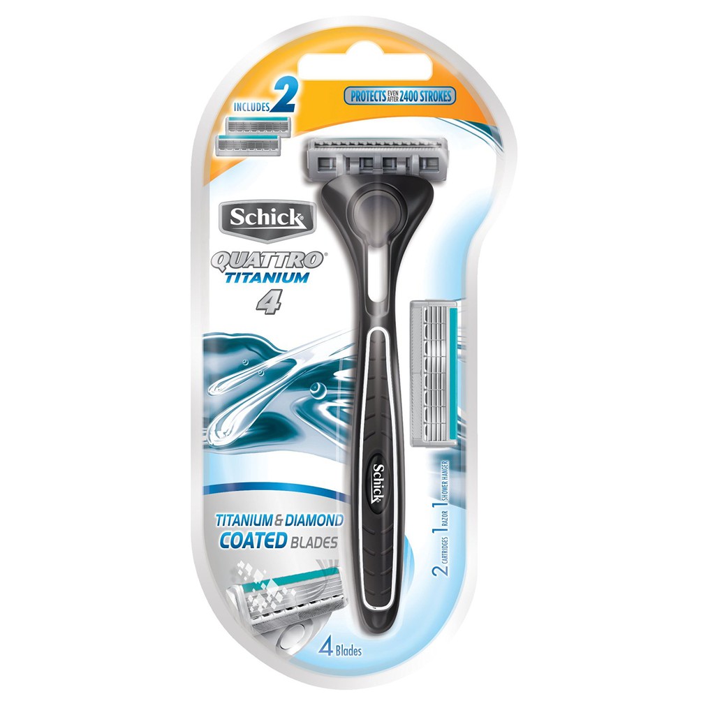 Schick Quattro Titanium 4 Pisau Cukur Schik Hitam Quatro Shick Sick