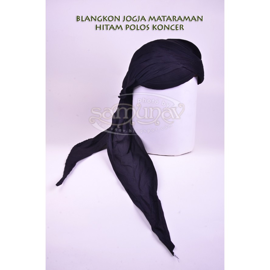 Blangkon Jogja Mataram Halus Hitam Polos Koncer