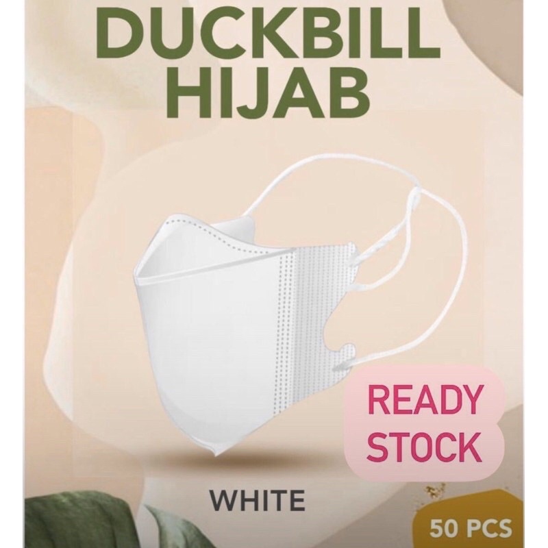 MASKER DUCKBILL HIJAB YNB ISI 50PCS/BOX (Tebal&Tali silang)