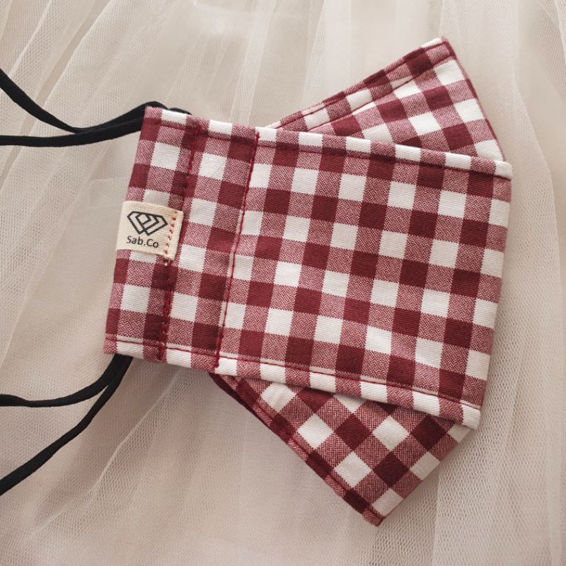MASKER 3D ORIGAMI. DEWASA ANAK BATITA BAYI. MAroon Motif