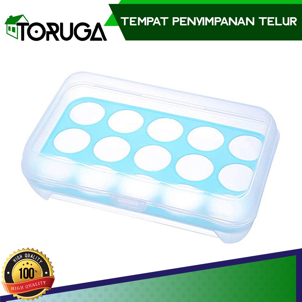 Rak Tray Tempat Box Telur Penyimpanan Kotak Organizer Wadah Tutup 15 Sekat Lubang