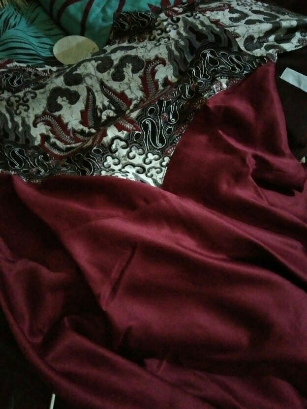 Couple Gamis Batik Maura Couple - Sania Ruffle Batik Couple Ori Ndoro Jowi Garansi Termurah Premium