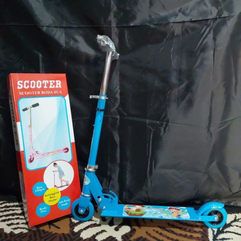 scooter anak karakter besi 3 roda Zharazu-store