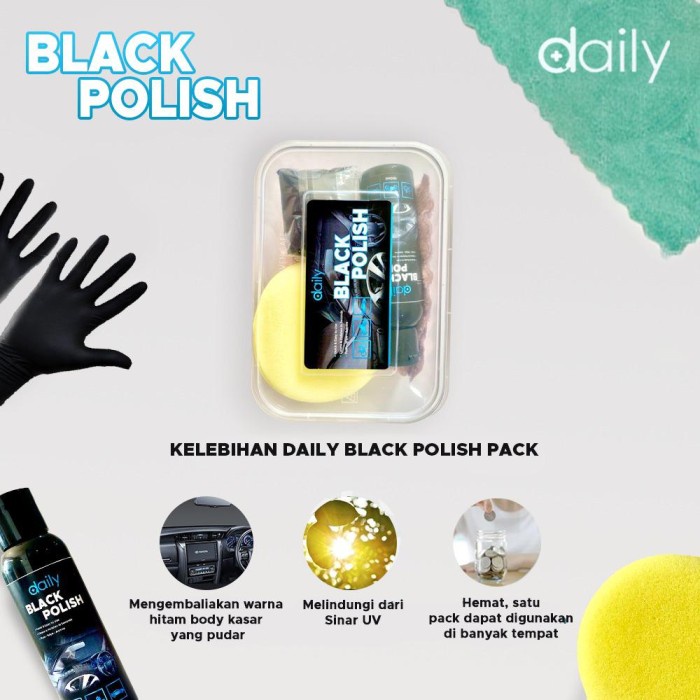 POLES BODY DASHBOARD KENDARAAN MOBIL DAN MOTOR DAILY BLACK POLISH CAIRAN PENGHITAM PERMANEN PREMIUM