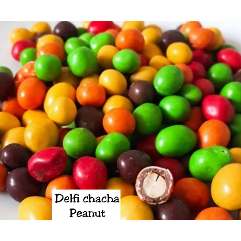 

( 1 KG ) COKLAT DELFI CHACHA PEANUT CHAPEANUT KILOAN cokelat balut permen warna-warni isi kacang