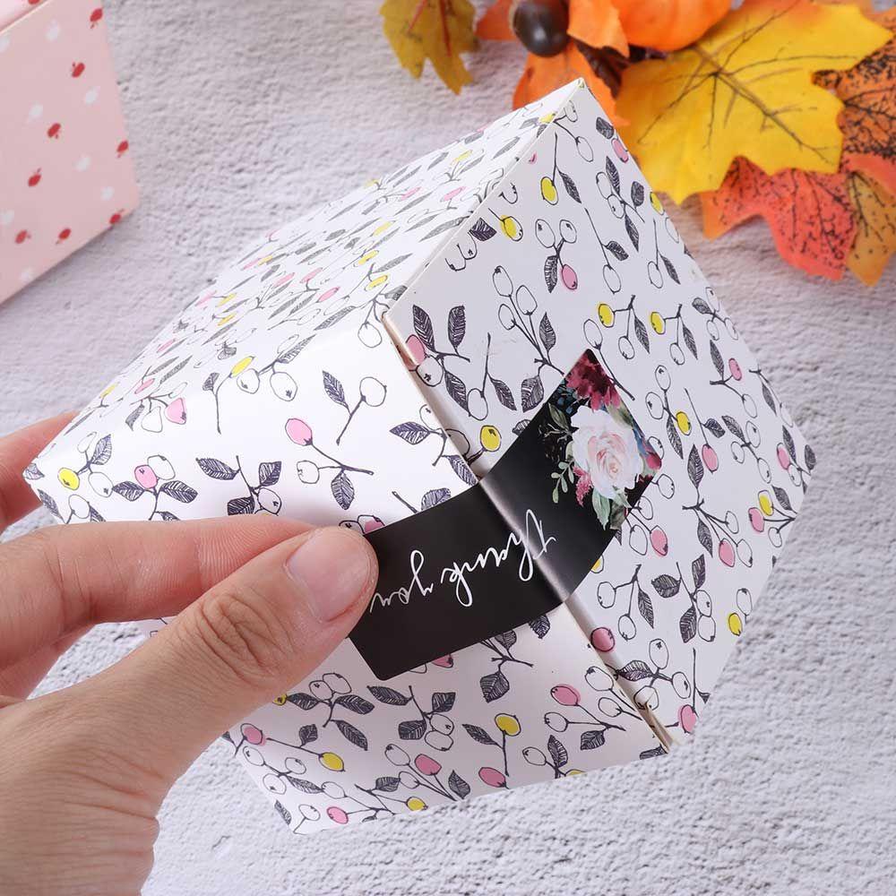 Populer Thank You Stiker Handmade Square Label Perlengkapan Pesta Hadiah Dekorasi Label Perekat