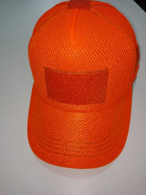 Topi tactical perekat lapangan doblemes jaring orange/pemadam/bpbd/rescue