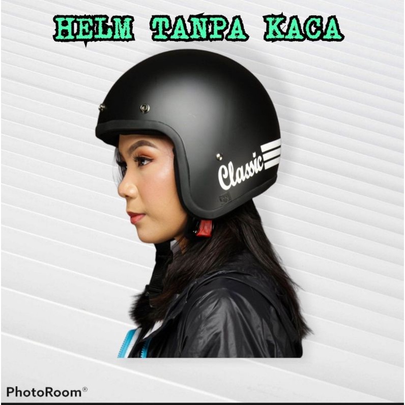 Helm Bogo Dewasa Classic Garis / Helm Retro Bogo Classic Dewasa Doff dan Glossy SNI