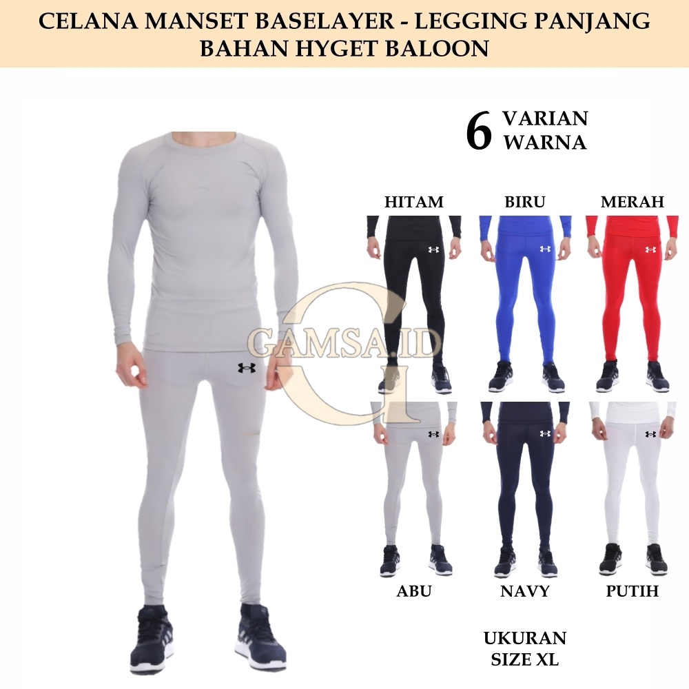 CELANA BASELAYER PANJANG SIZE XL PRIA WANITA - MANSET CELANA MANGSET LEGGING PANJANG OLAHRAGA SPORT GYM RUNNING BOLA