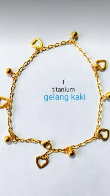 Gelang kaki titanium asli, awet, tidak luntur