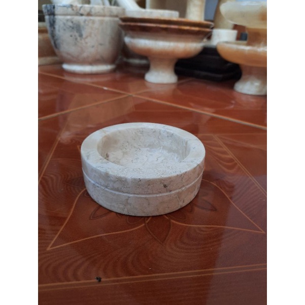 Asbak Rokok Marmer Putih / Tempat Puntung Rokok Marmer Putih / Diameter 10cm