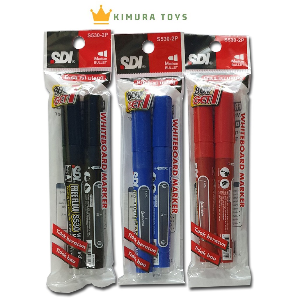 

Promo! Spidol Permanent Dan Whiteboard Marker SDI Buy 1 Get 1 Harga Satu set