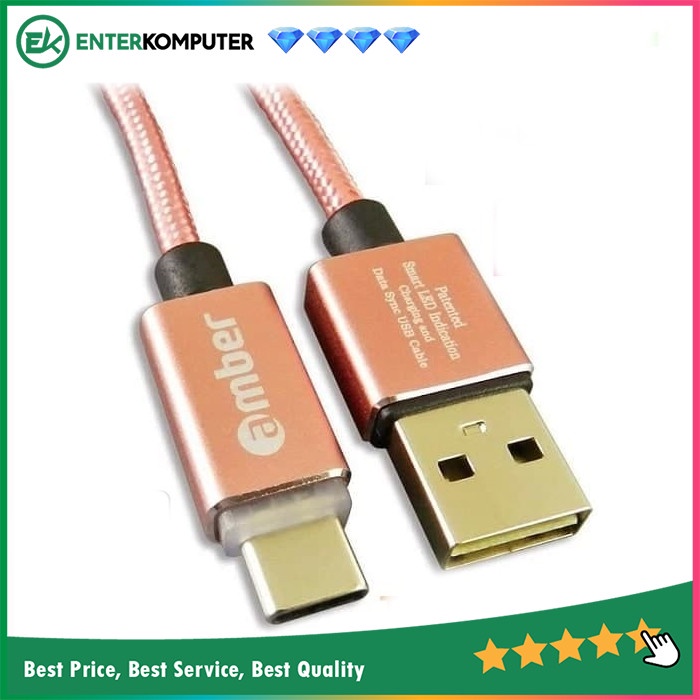 Accessories Amber CU2-L02 - LiPower Cable, USB A- Type-C, 1.2m, RoseGold