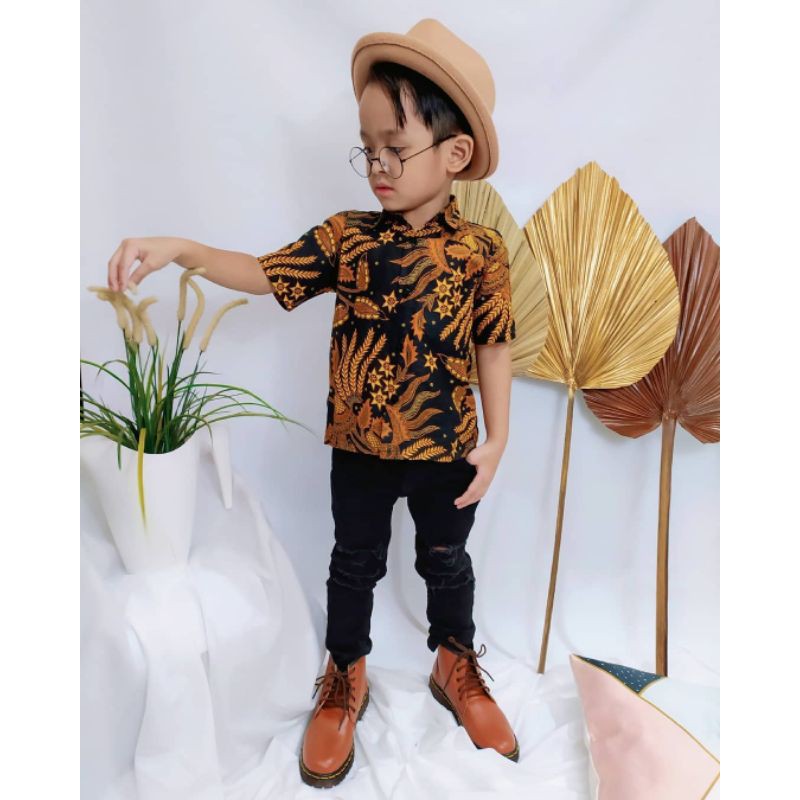 Baju Batik Anak Laki Laki Umur 2-12 Tahun Terbaru / Atasan Hem Kemeja Lengan Panjang Dan Pendek