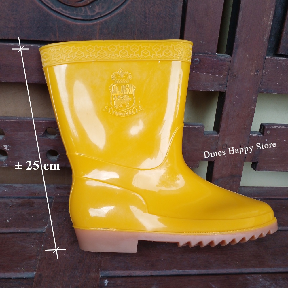 Yumeida Sepatu Boots Berkebun Sawah Bangunan Anti Air Boot Kerja Proyek Spatu Bot Karet Anti Slip Boat Sapatu But Petani Bots Kebun Warna Kuning Buts Hujan Outdoor Pendek Pria Wanita