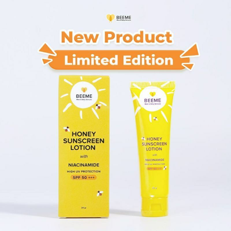 Beeme Honey Sunscreen Lotion SPF50+++ With Niacinamide - Sunscreen Bayi dan Dewasa 20gr