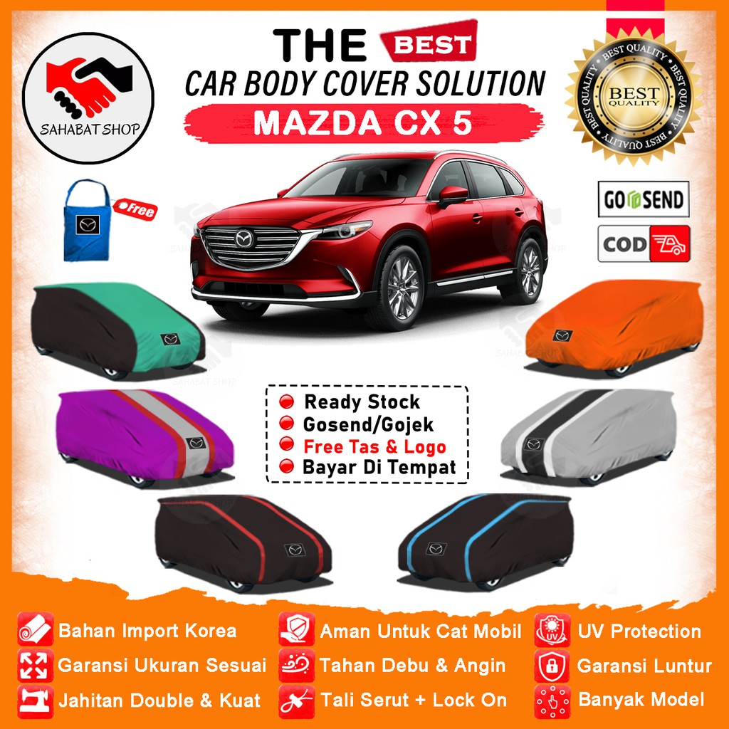 Sahabat Body Cover Mobil CX-5 / Sarung Penutup Mobil Mazda CX 5 Outdoor / Mantel Tutup Selimut Pelindung Kerudung Kelambu Jas Mantol Terpal Kerodong Pembungkus Tutupan Bungkus Mobil CX5 Anti Air Waterproof Model Orange