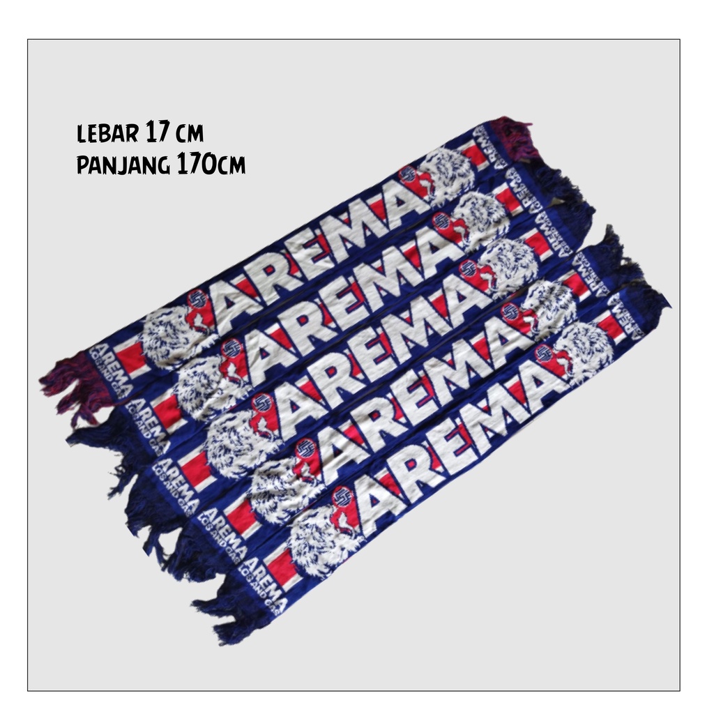 Syal scarf Arema fc suporter aremania 14 get lokal bahan rajut