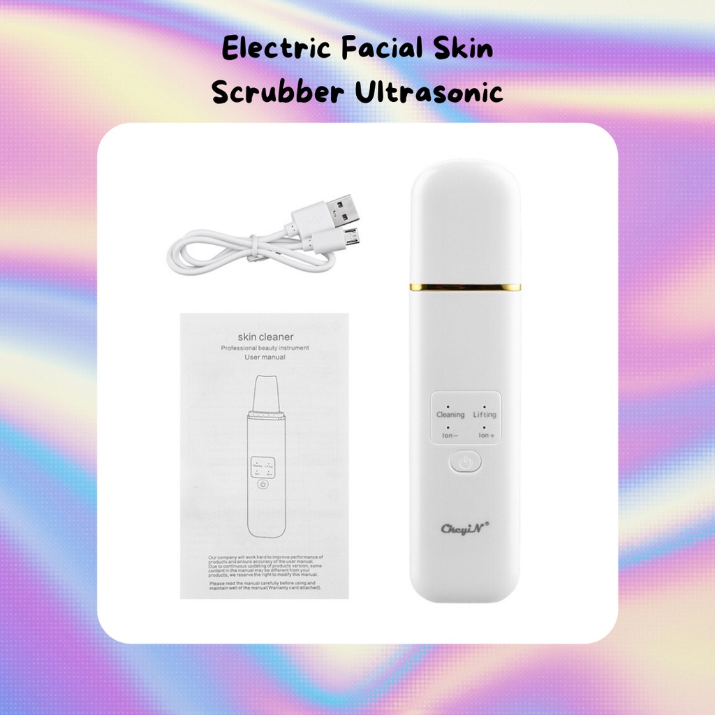 Ckeyin Alat Pijat Pembersih Komedo/Pori-Pori/Kerut Usb Rechargeable Ultrasonic Skin Scrubber Alat Pembersih Wajah MR536