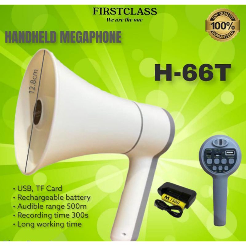 Megaphon Handheld Pengeras Suara FIRSCLASS H-66T Usb Recording