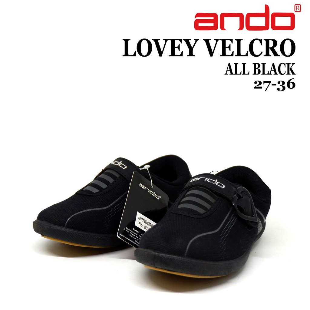 Sepatu Sekolah Anak Ando - Lovey Velcro - size 27-40 - Sepatu sekolah Anak Perempuan - sepatu ando