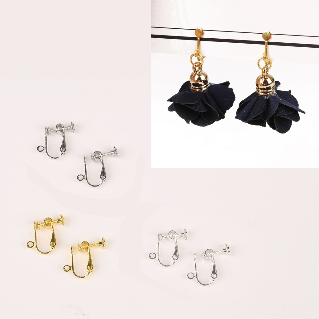 4 -20 Pcs Klip Kait Anting Rhodium Warna Emas Perak Serbaguna Untuk Perhiasan Wanita