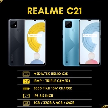 REALME C21 RAM 4/64 GB GARANSI RESMI REALME INDONESIA