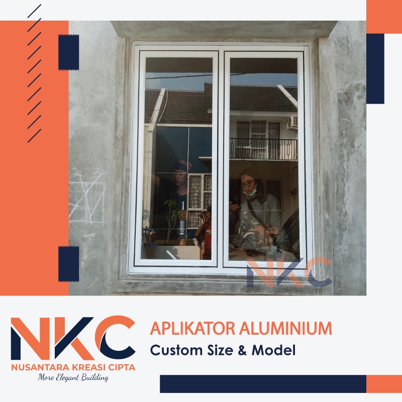 JENDELA SWING/ JUNGKIT ALUMINIUM 2 DAUN L90 x T100 CUSTOM UKURAN