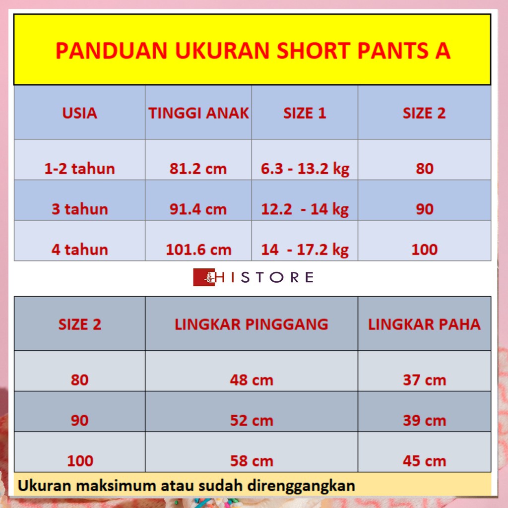 [HI] 2 PCS SHORT PANTS VARIAN A CELANA PENDEK BAYI 1-4 TAHUN BAHAN PREMIUM