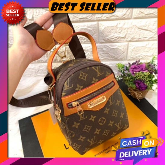 Cod Ransel Mini Kulit Sintetis Motif Jait-Jait Bordir / Ransel Wanita Remaja Murah / Tas Ransel Rans