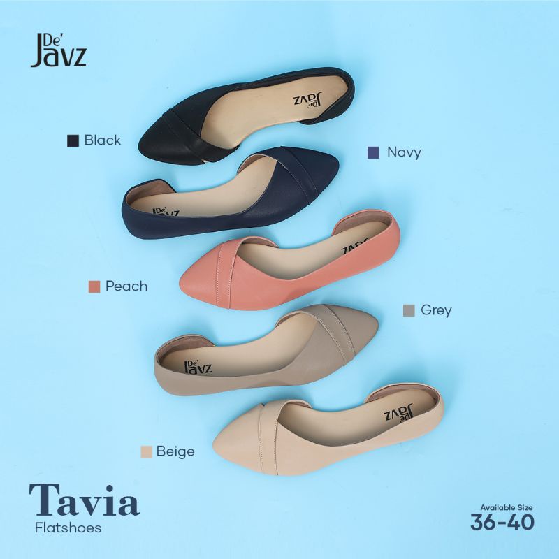 TAVIA FLAT SHOES | SEPATU TEPLEK HARIAN ANTI SLIP NYAMAN DAN SIMPLE BY De'JAVZ