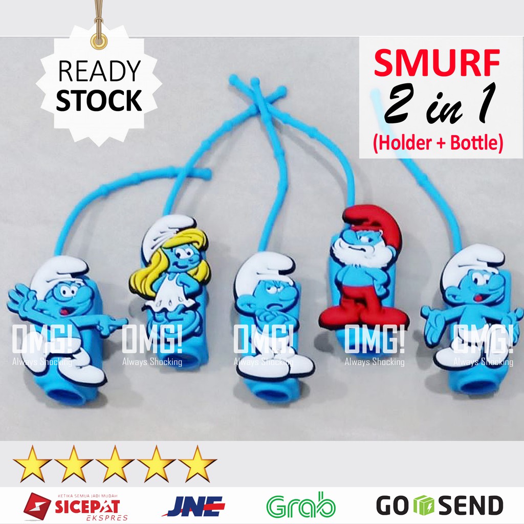 Holder Hand Sanitizer SMURF dan botol REFILL isi ulang 30ml (2 in 1)