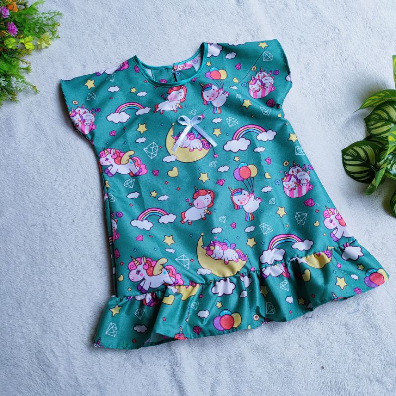Dress Anak 1 2 3 4 Tahun karakter lucu kancing motif gemuk big size ( Dress karakter Sweet ) Fatonah  Shop