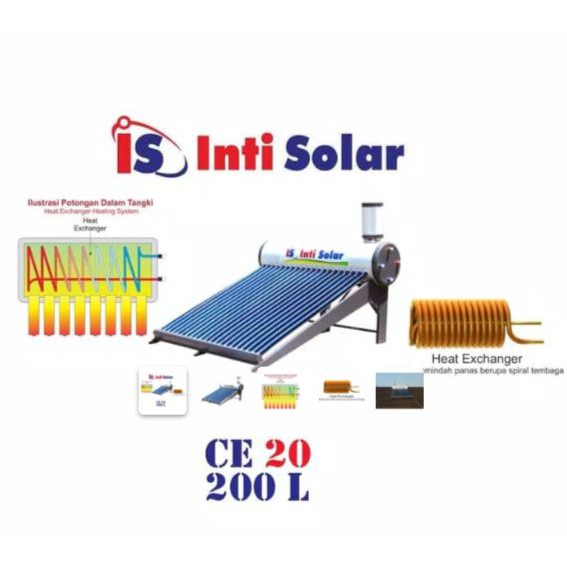 PEMANAS AIR TENAGA MATAHARI INDIRECT  WATER HEATER INTI SOLAR 20 CE