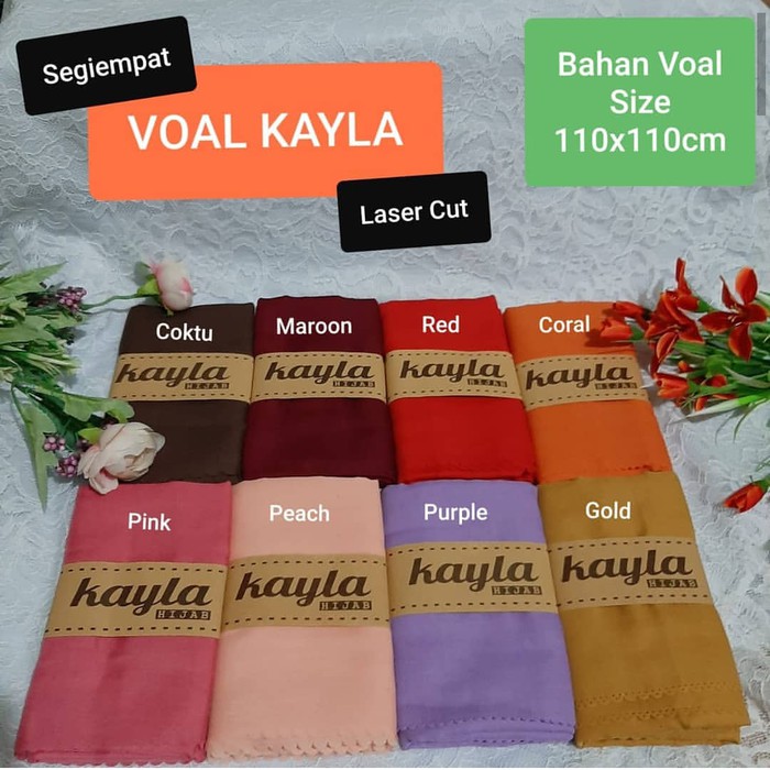 Jual Kerudung Murah Polos Voal Scarf Kayla - Maroon Berkualitas
