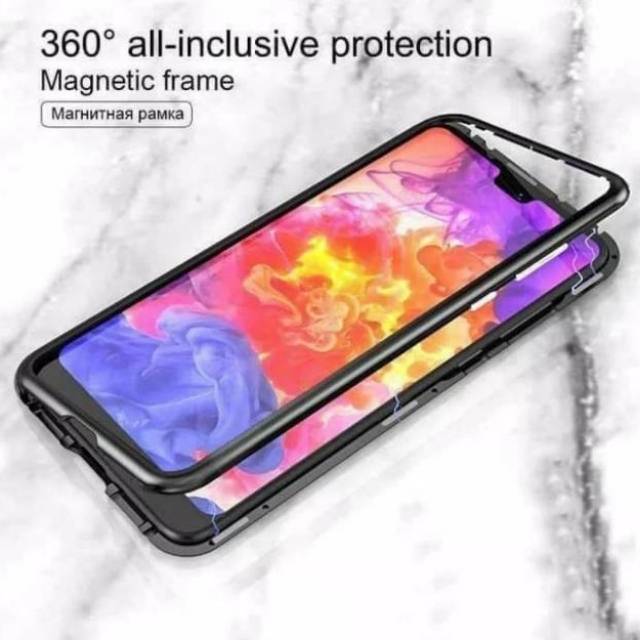 Case magnet magnetic 360 Oppo for A3s / A91 / F15 / F11 / Reno 2f / Reno 3 / Realme C3 / 6 Pro / 5pro