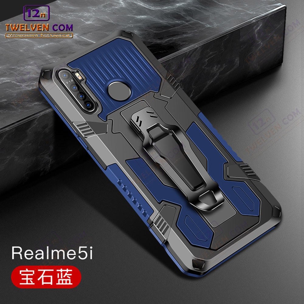 Case Shockproof Realme 5 / 5i Armor Hardcase Stand Clip